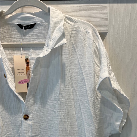 White Button-Down Maxi Dress - Picture 6 of 9